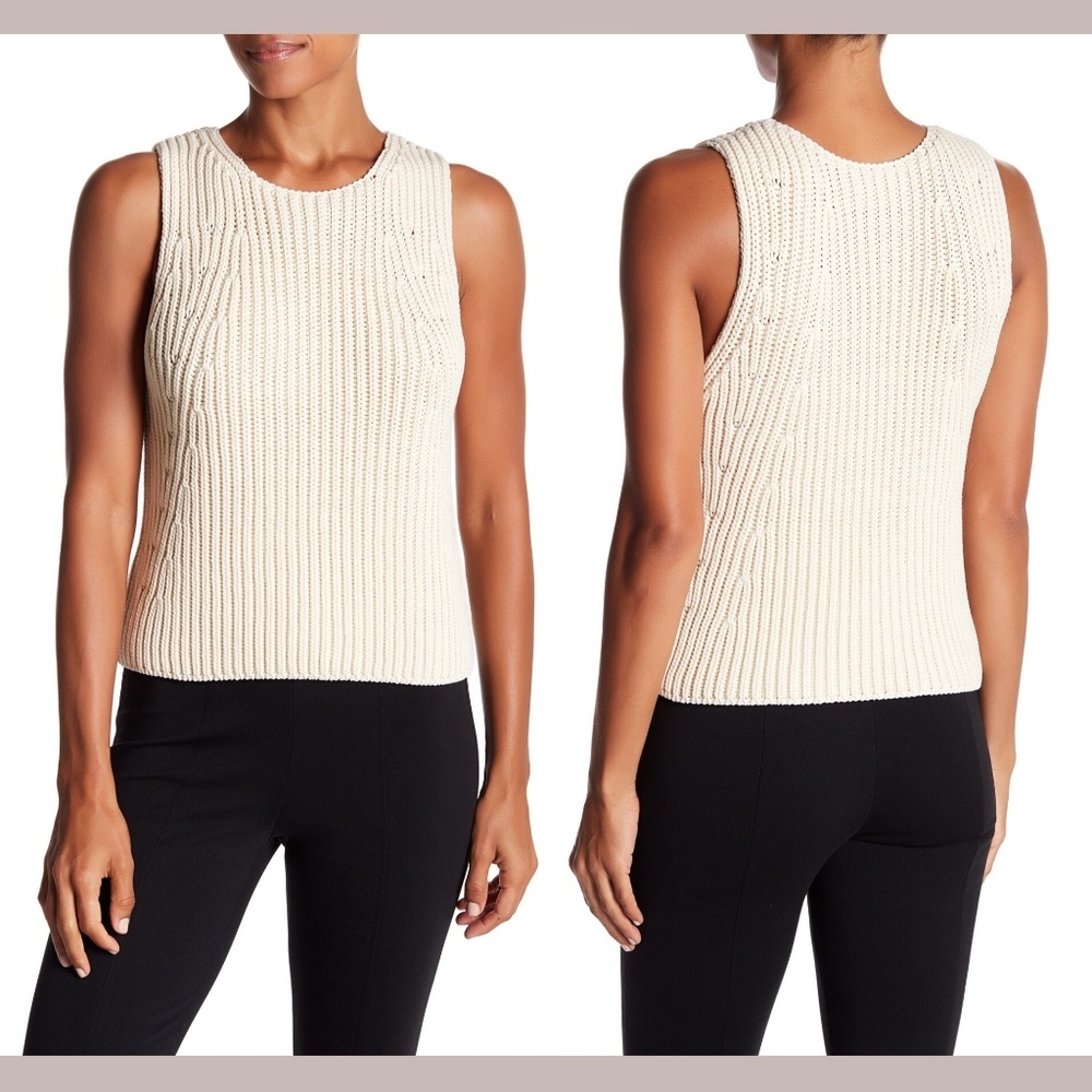 NWT $265 Vince Chunky Rib Knit Tank in Off-White [SZ Medium ]‎